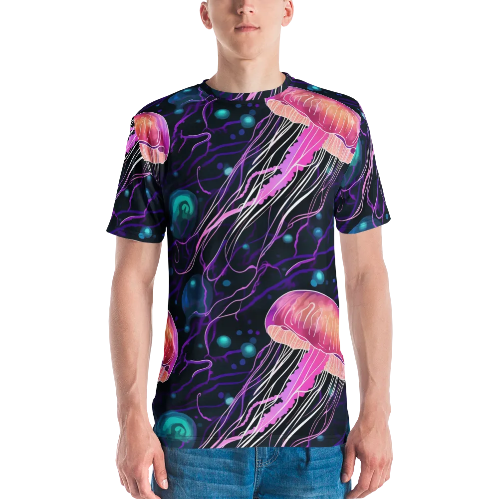 Neon Abyss on Men's Crew Neck T-Shirt — Front