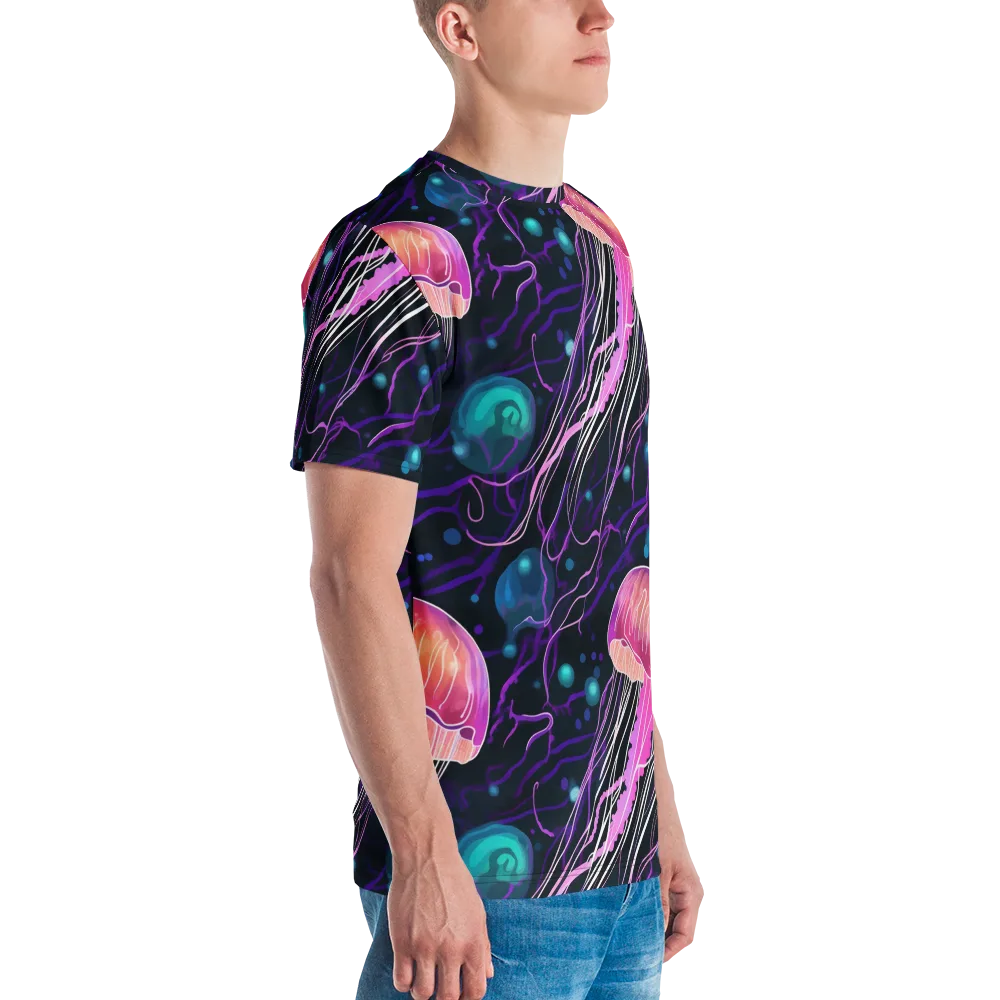 Neon Abyss on Men's Crew Neck T-Shirt — Right