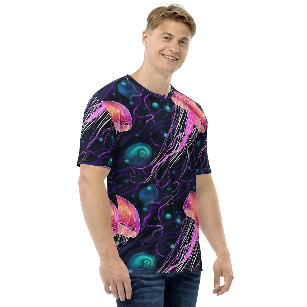 Neon Abyss on Men's Crew Neck T-Shirt — Right