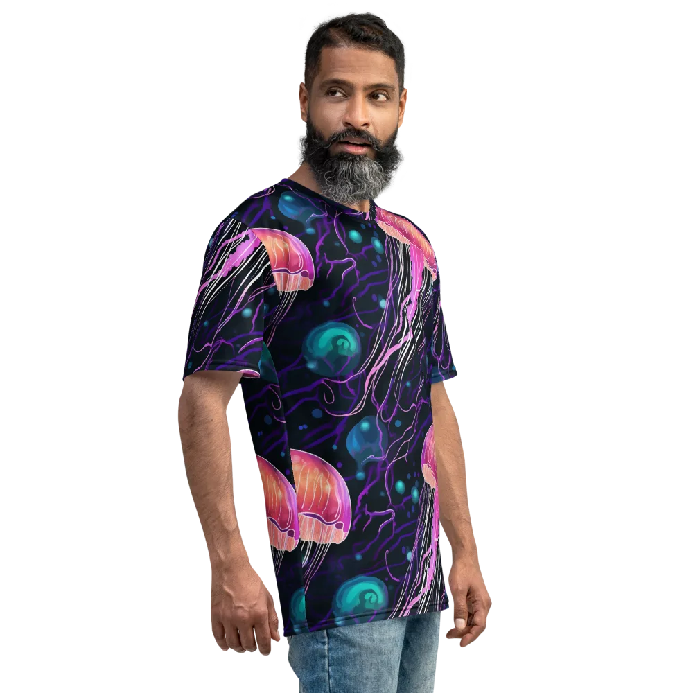Neon Abyss on Men's Crew Neck T-Shirt — Right