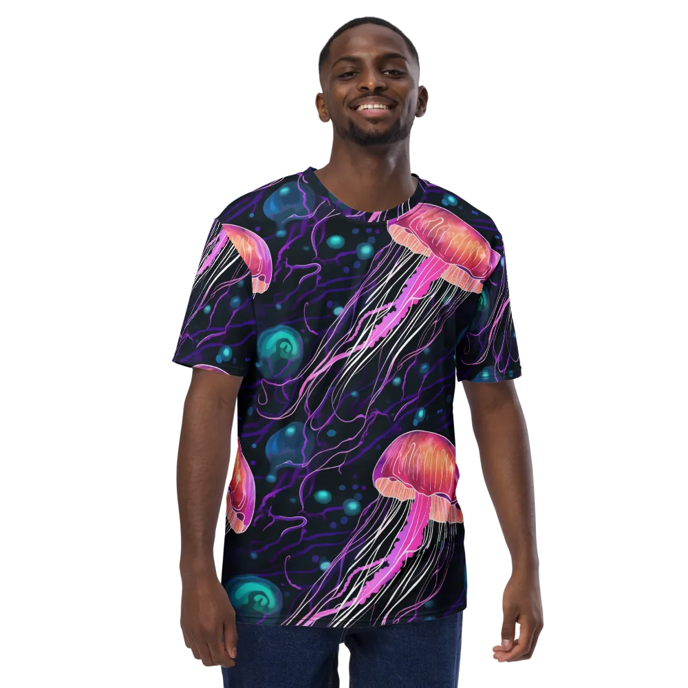 Neon Abyss on Men's Crew Neck T-Shirt — Front
