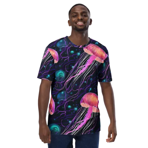 Neon Abyss on a Men's Crew Neck T-Shirt