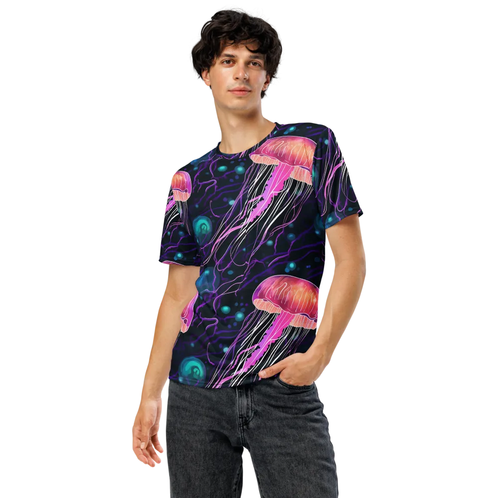 Neon Abyss on Men's Crew Neck T-Shirt — Front