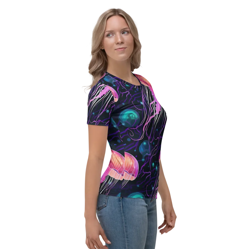 Neon Abyss on Women's Crew Neck T-Shirt — Right