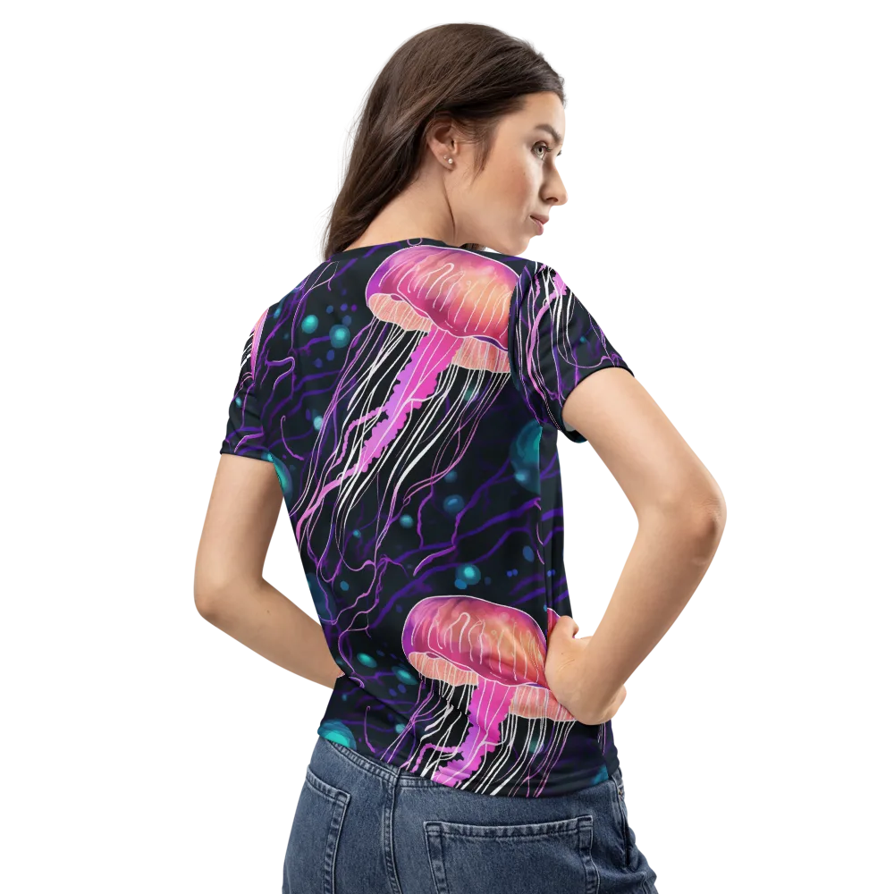 Neon Abyss on Women's Crew Neck T-Shirt — Back