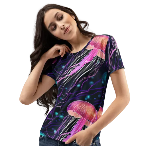 Neon Abyss on a Women's Crew Neck T-Shirt