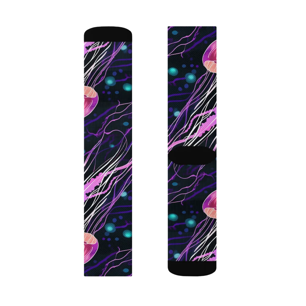 Neon Abyss on Socks — Right Sock