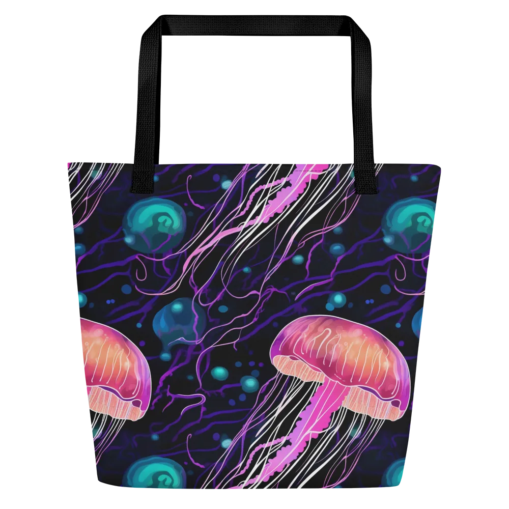 Neon Abyss on Large Tote Bag W/ Pocket — Front
