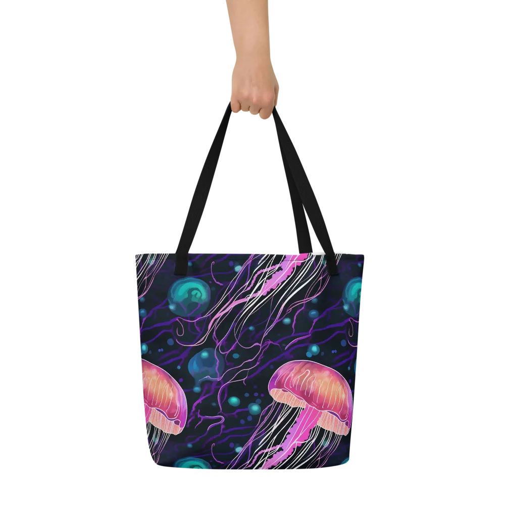 Neon Abyss on Large Tote Bag W/ Pocket — Front