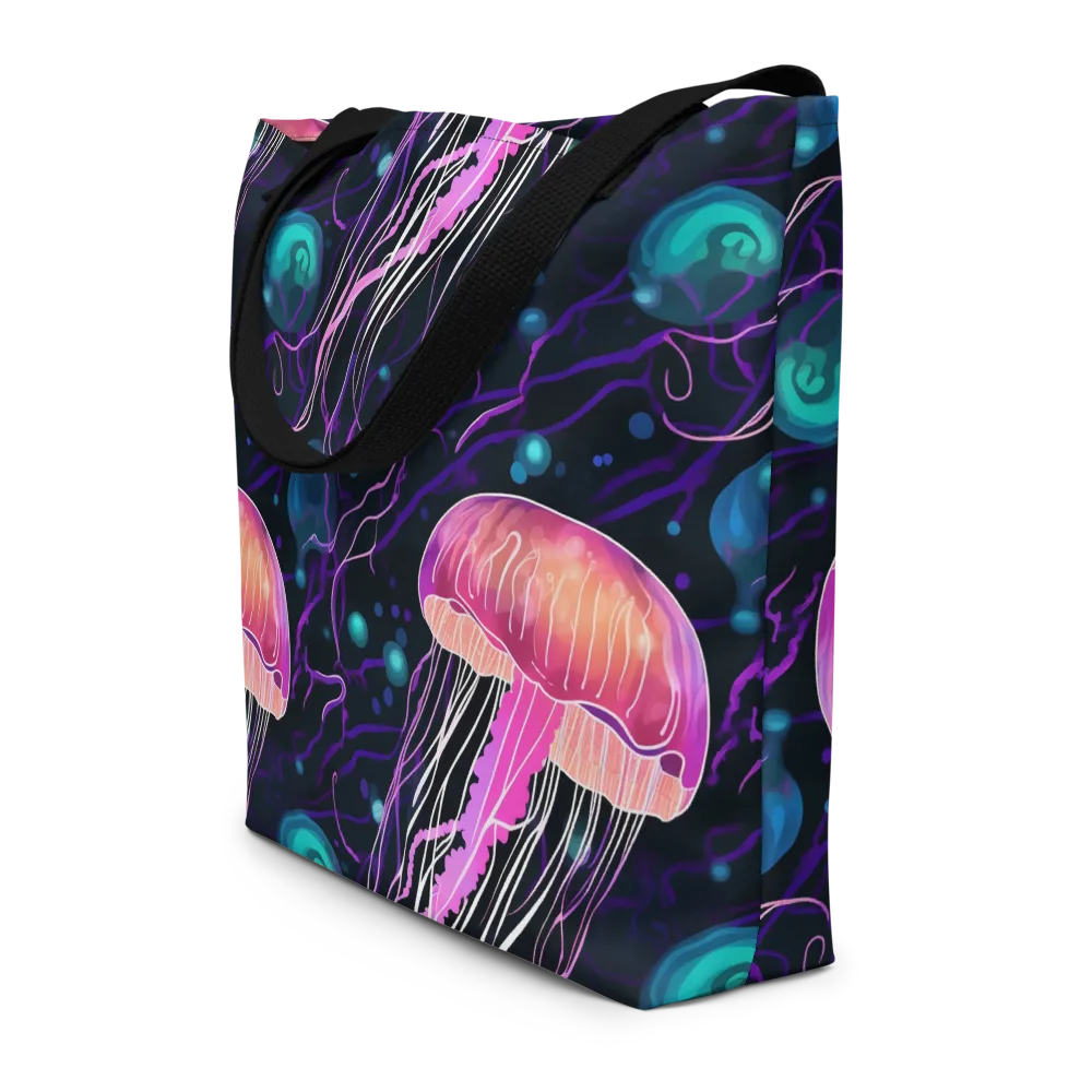 Neon Abyss on Large Tote Bag W/ Pocket — Front
