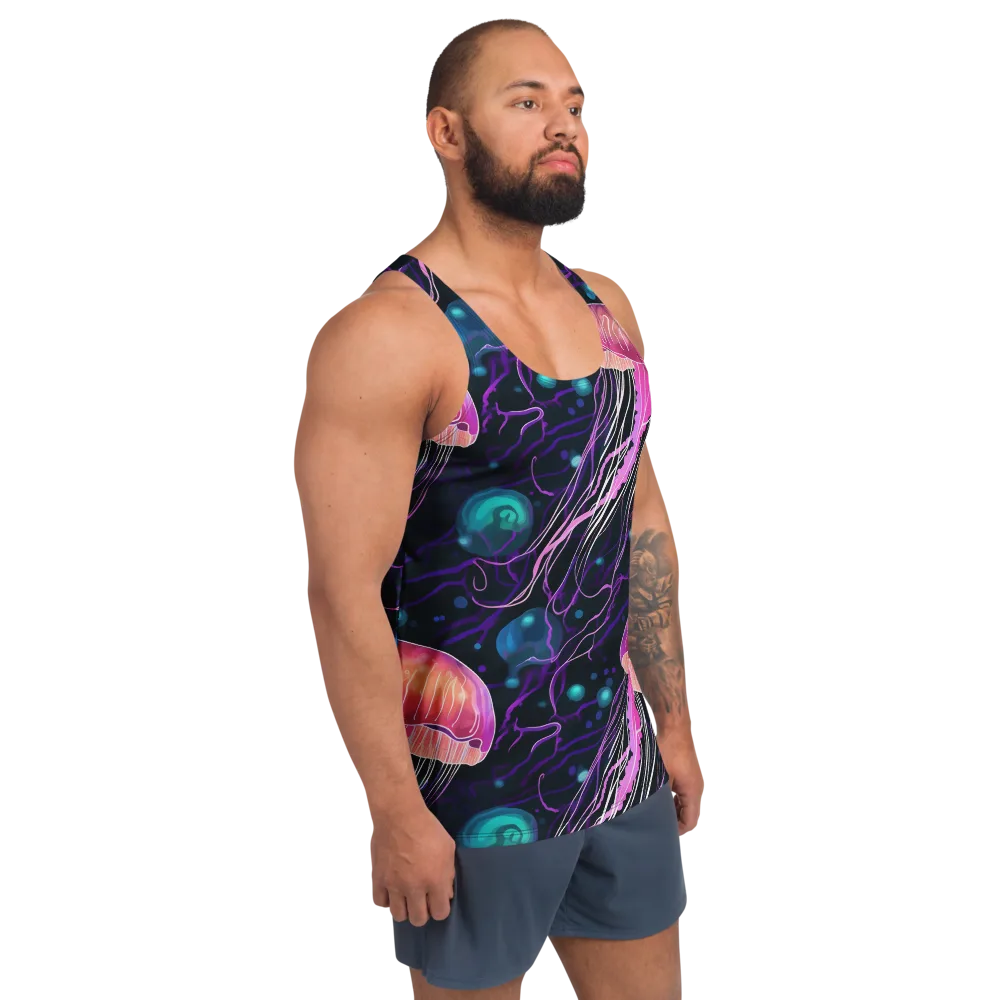 Neon Abyss on Men's Tank Top — Right Front