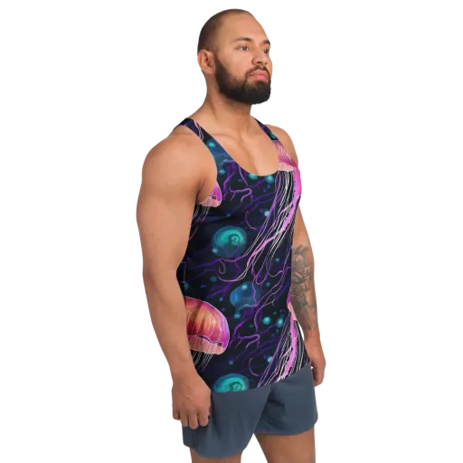 Neon Abyss on a Men's Tank Top