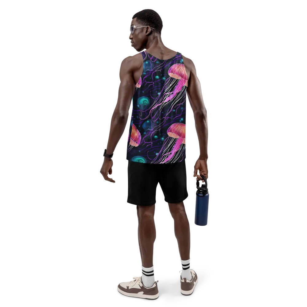 Neon Abyss on Men's Tank Top — Back