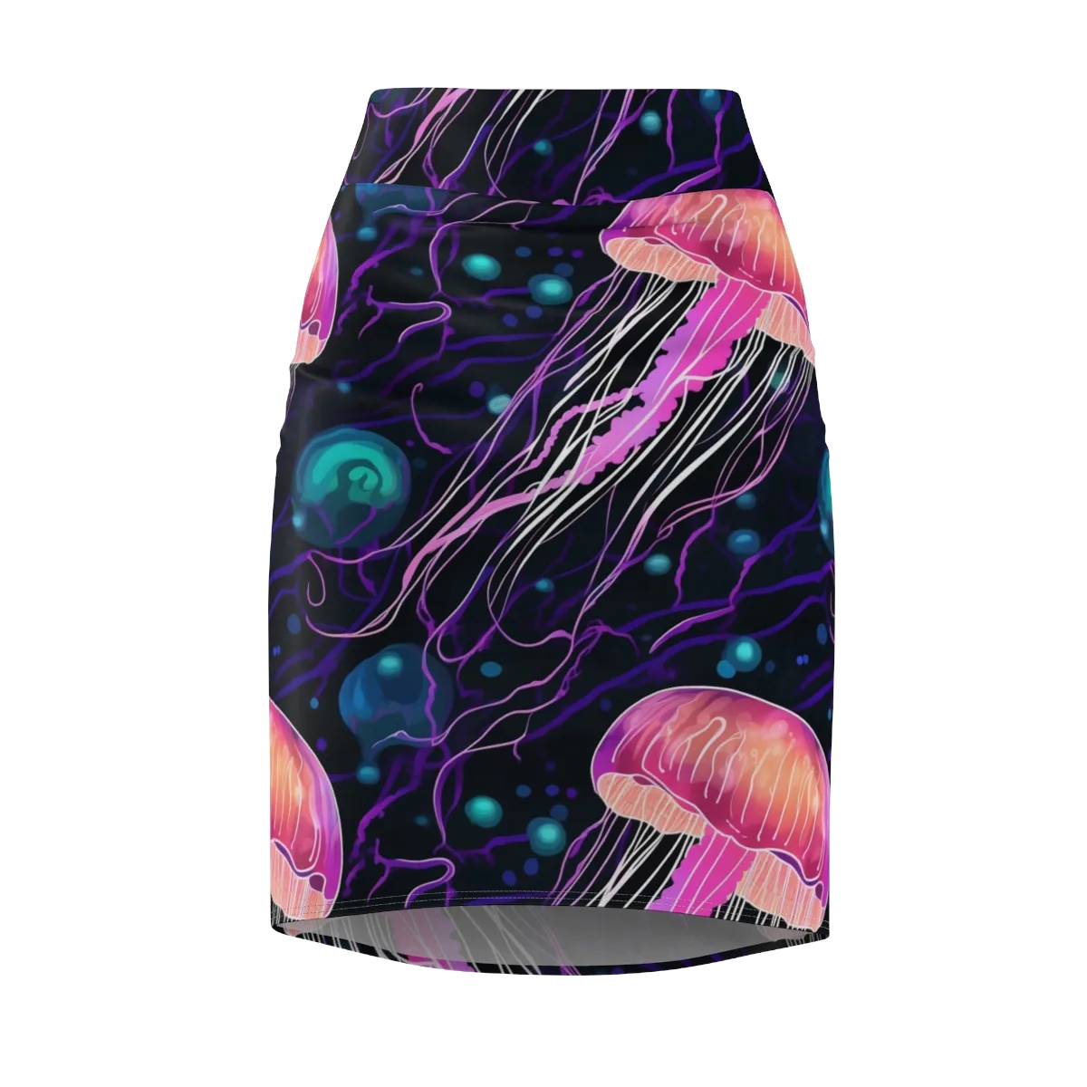 Neon Abyss on Pencil Skirt — Front