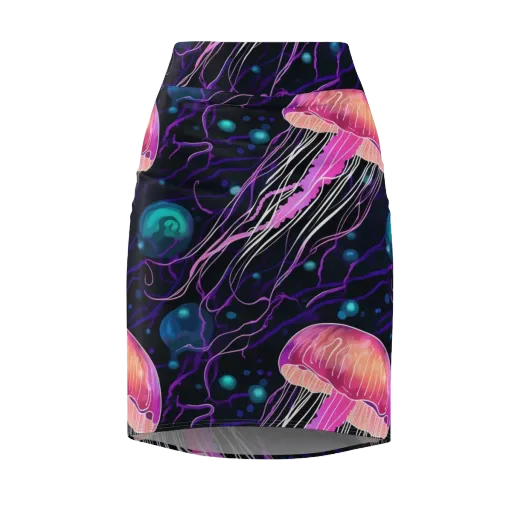 Neon Abyss on a Pencil Skirt