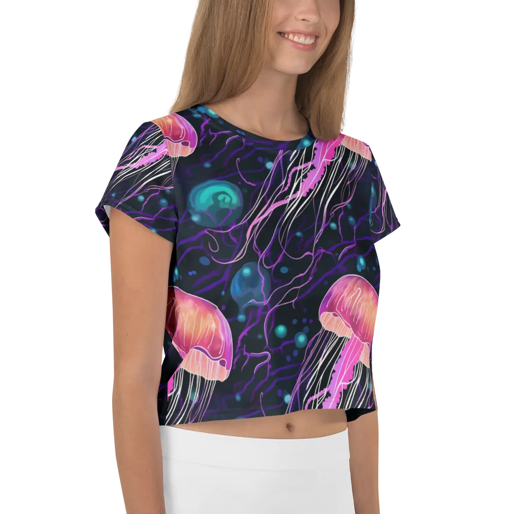 Neon Abyss on Crop Tee — Right