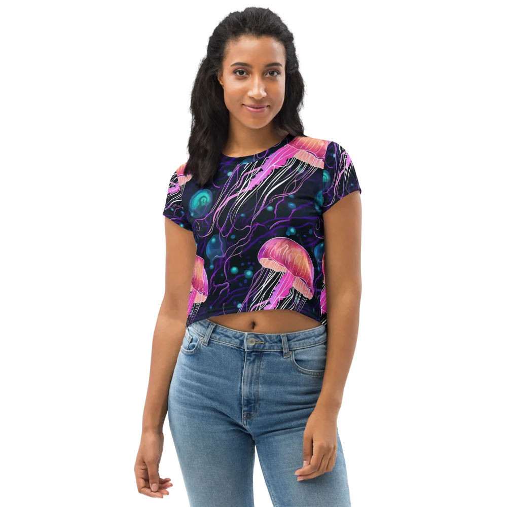 Neon Abyss on Crop Tee — Front
