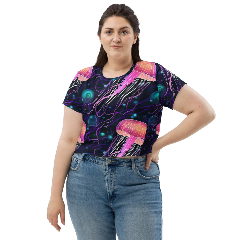 Neon Abyss on Crop Tee — Front