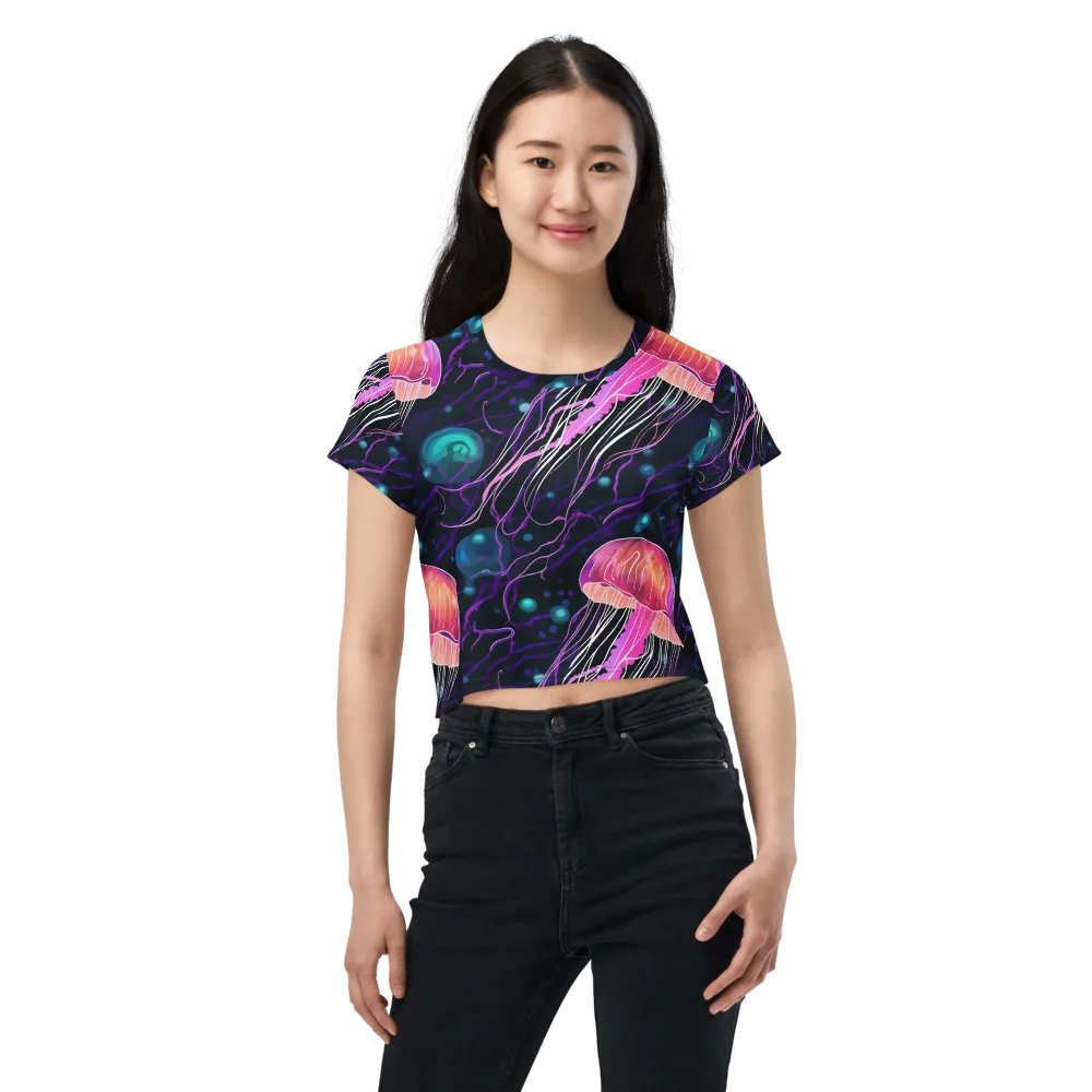 Neon Abyss on Crop Tee — Front