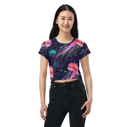 Neon Abyss on a Crop Tee