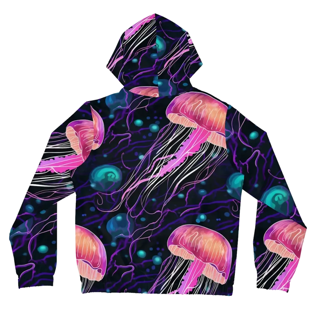 Neon Abyss on Women's Full-Zip Hoodie — Back