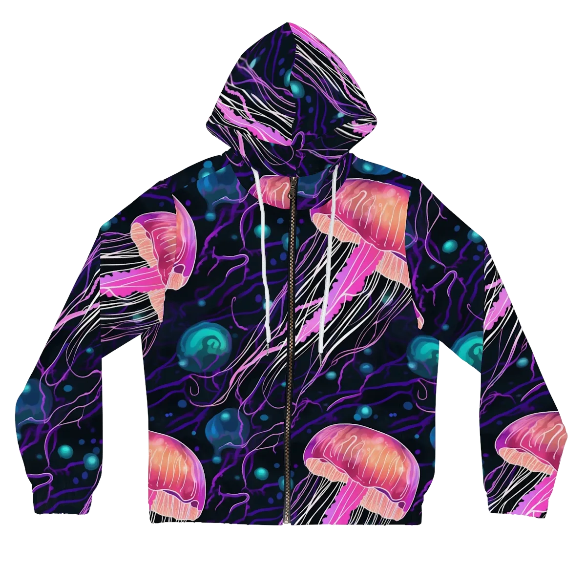 Neon Abyss on Women's Full-Zip Hoodie — Front