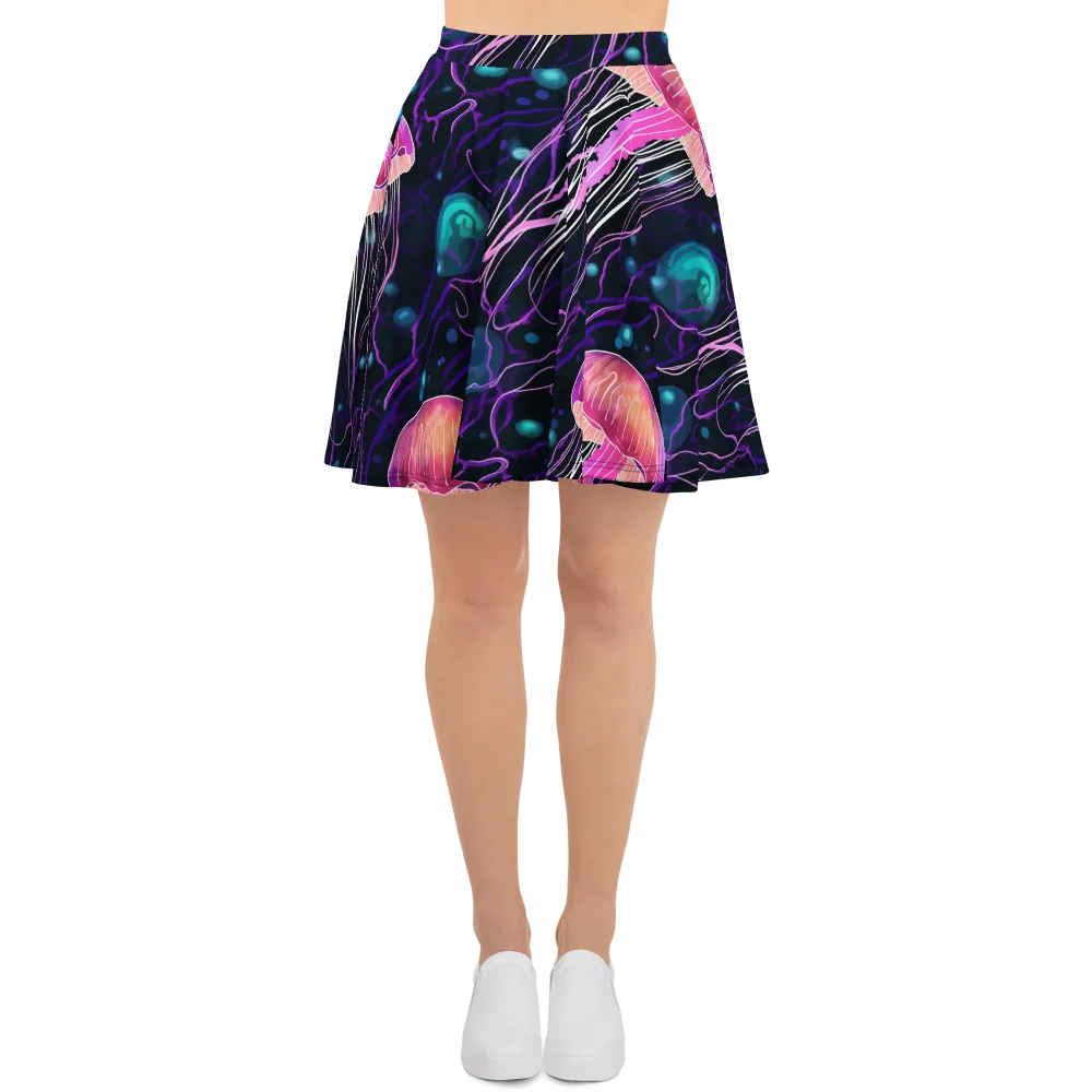 Neon Abyss on Skater Skirt — Front