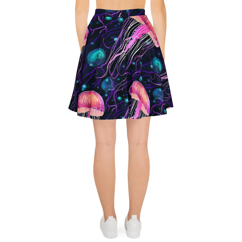 Neon Abyss on Skater Skirt — Back