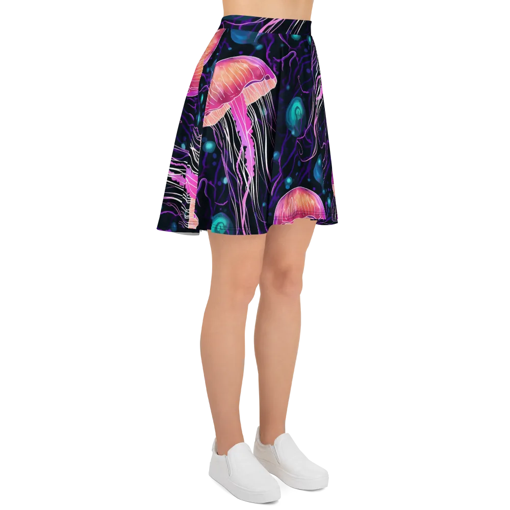 Neon Abyss on Skater Skirt — Right