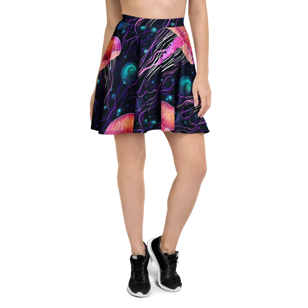 Neon Abyss on Skater Skirt — Front