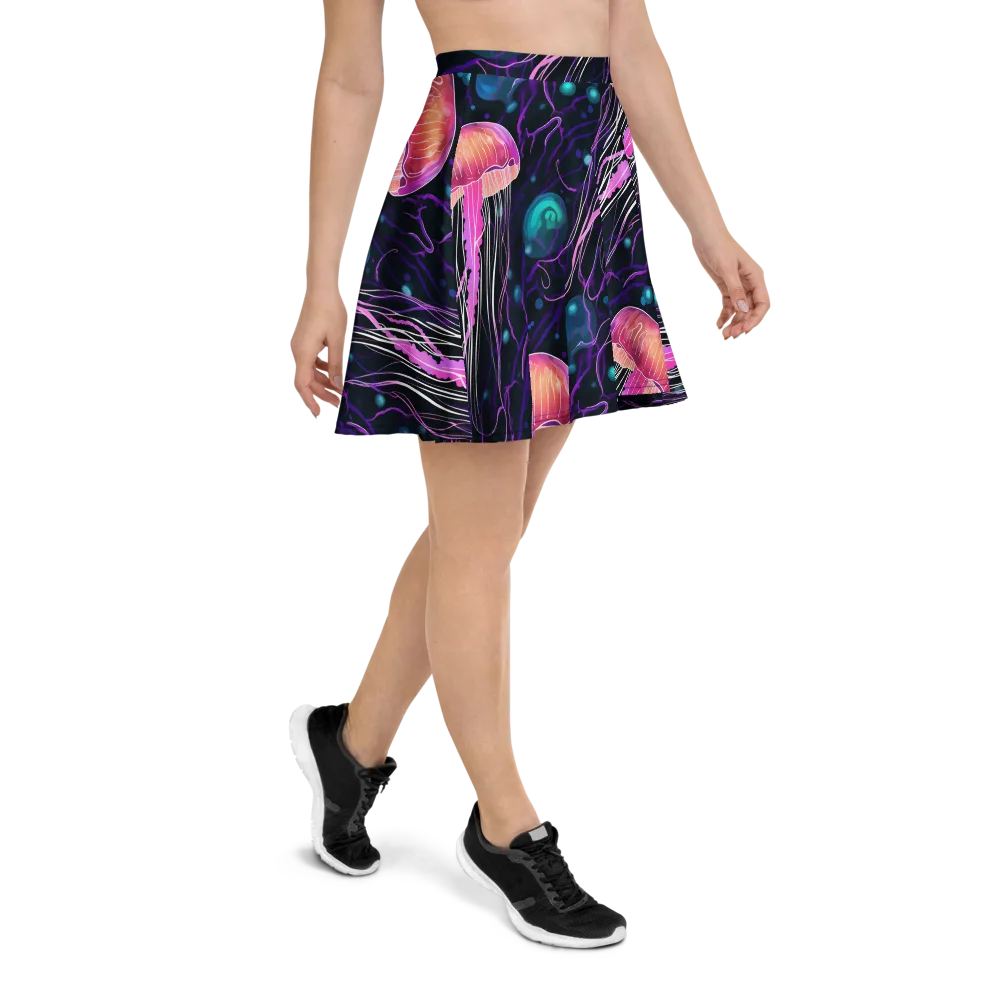 Neon Abyss on Skater Skirt — Right