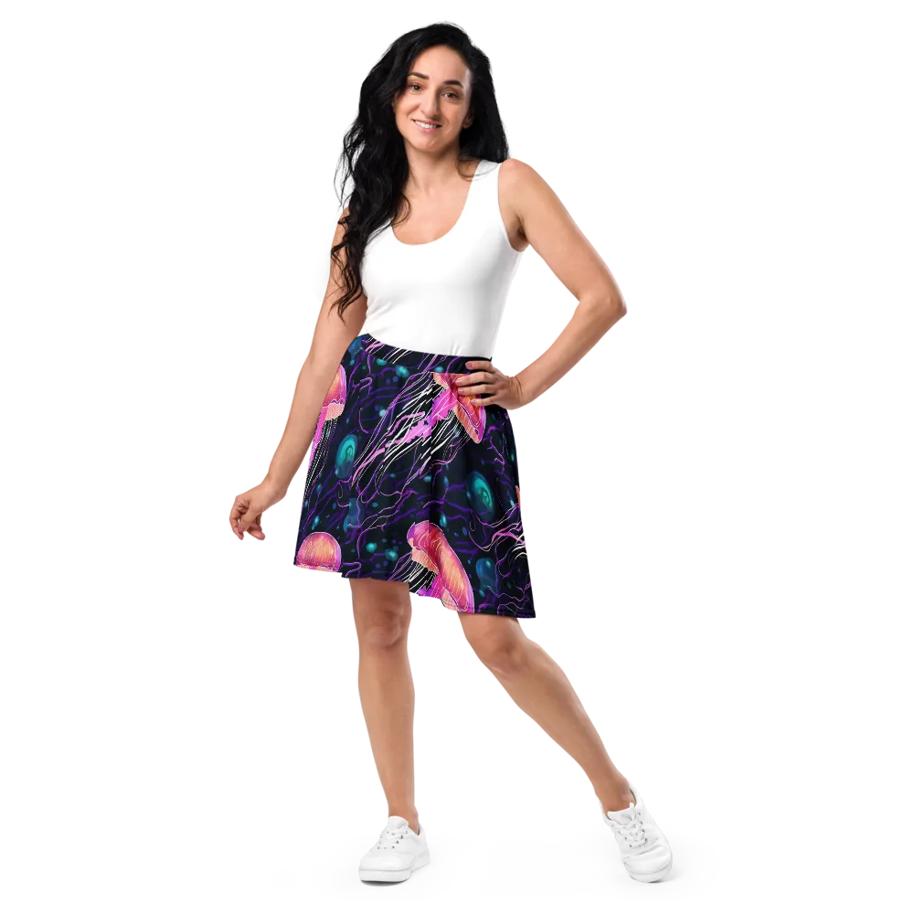Neon Abyss on Skater Skirt — Front