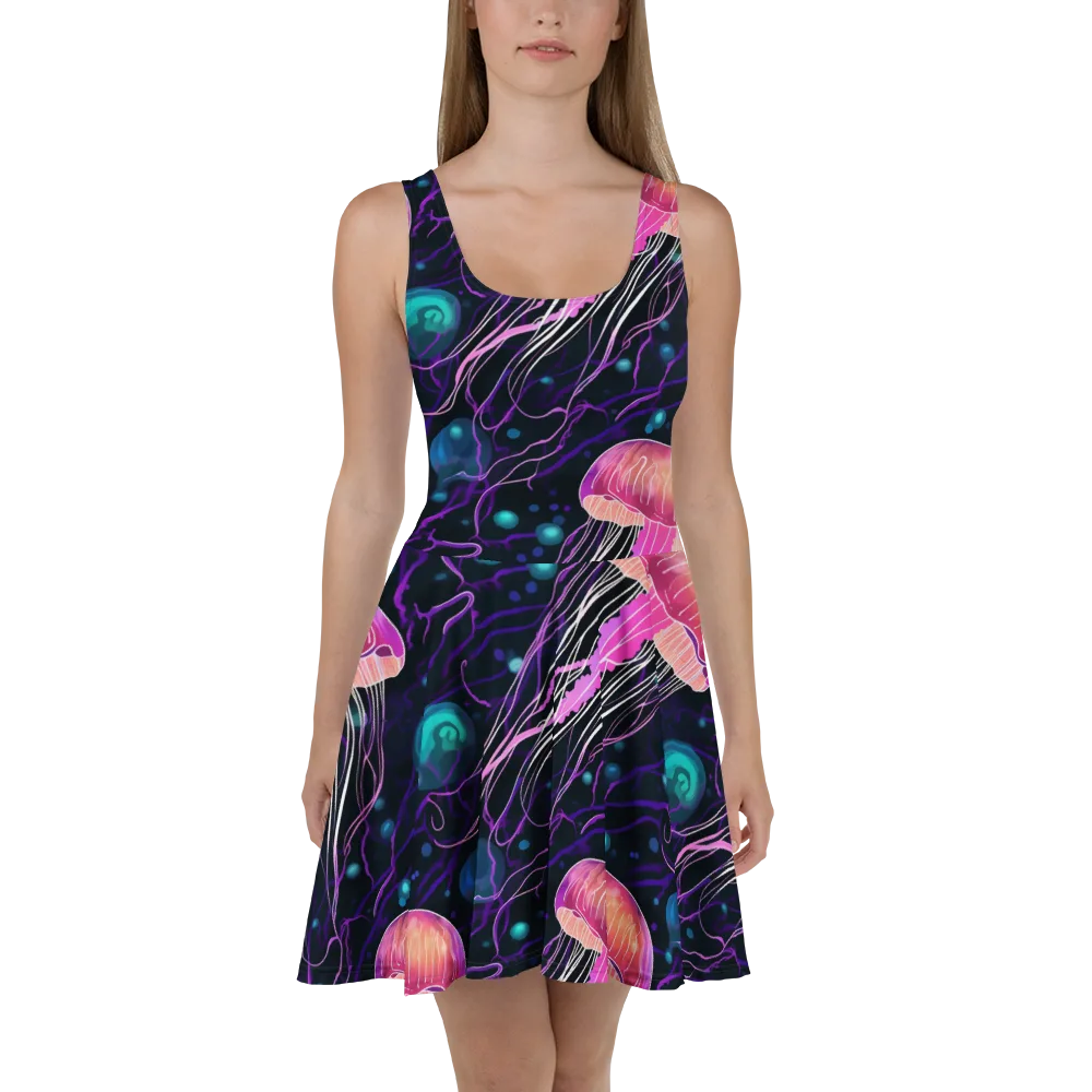 Neon Abyss on Skater Dress — Front