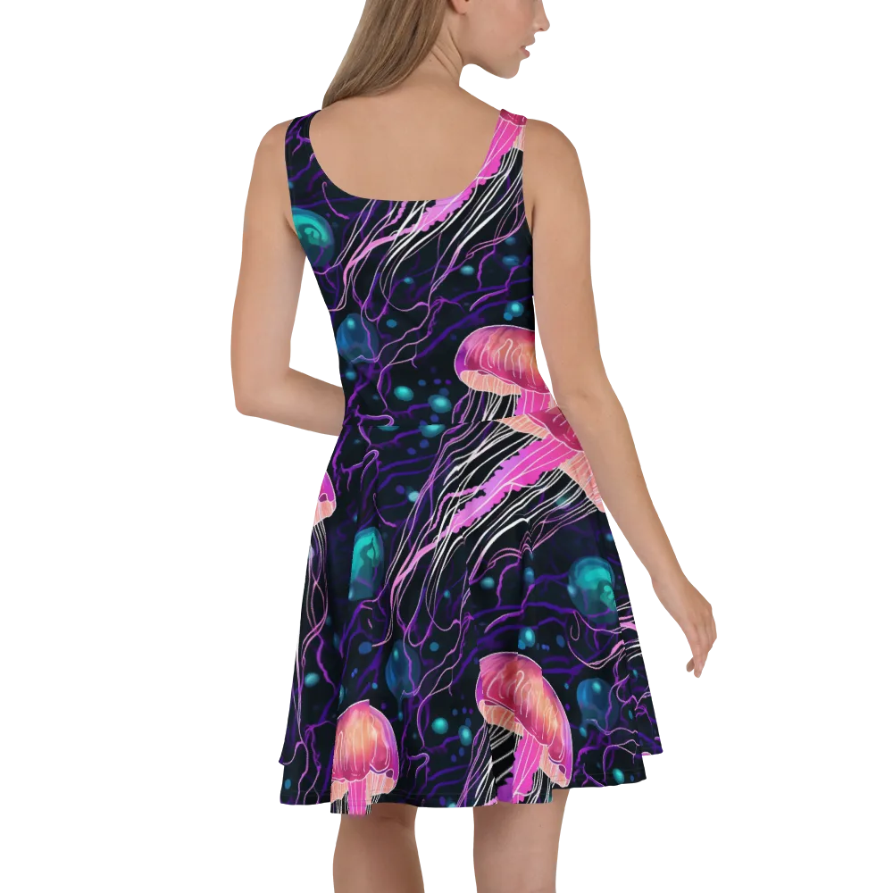 Neon Abyss on Skater Dress — Back
