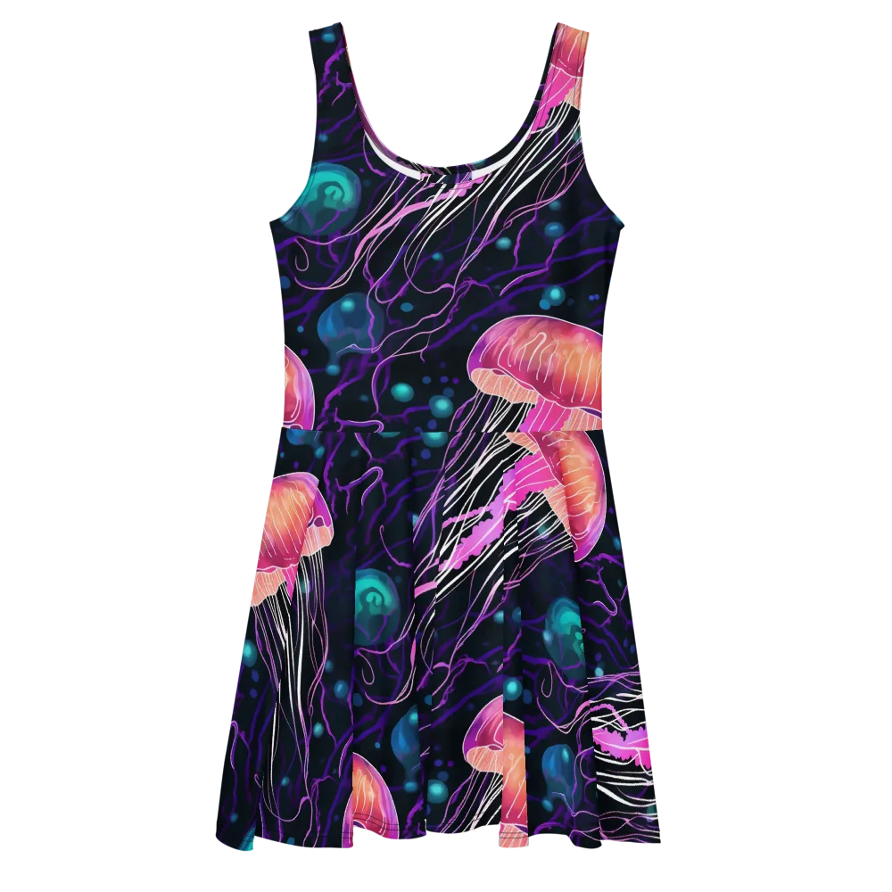 Neon Abyss on Skater Dress — Front