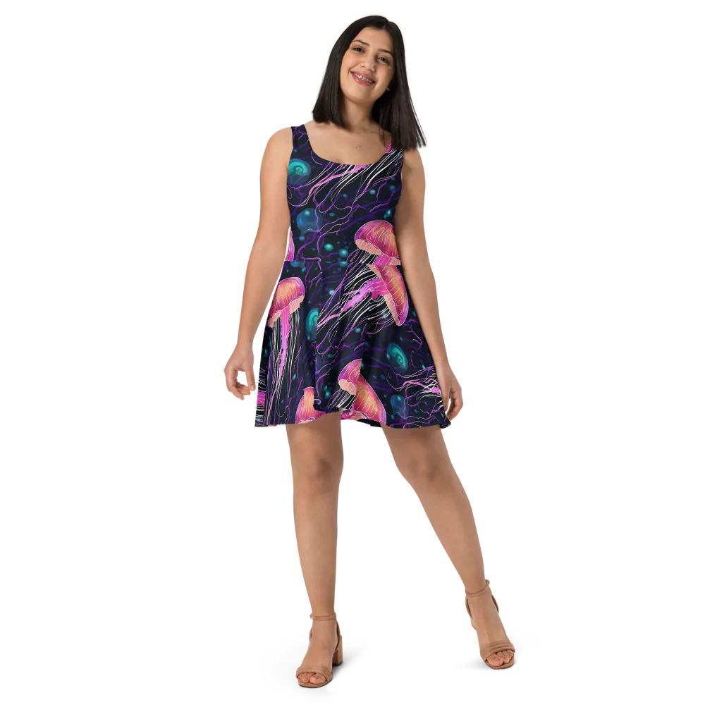 Neon Abyss on Skater Dress — Front