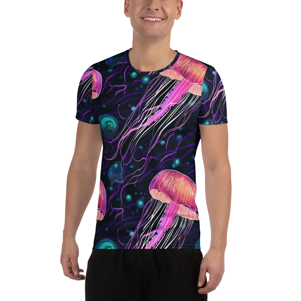 Neon Abyss on Men's Athletic T-Shirt — Front