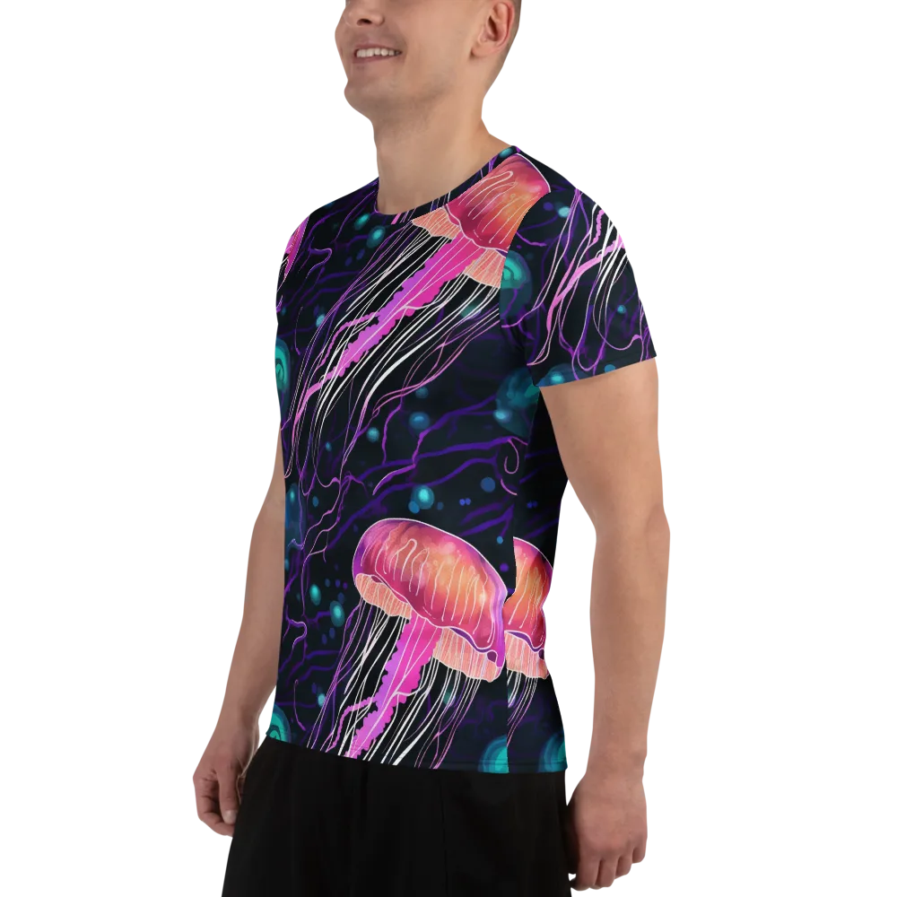 Neon Abyss on Men's Athletic T-Shirt — Left