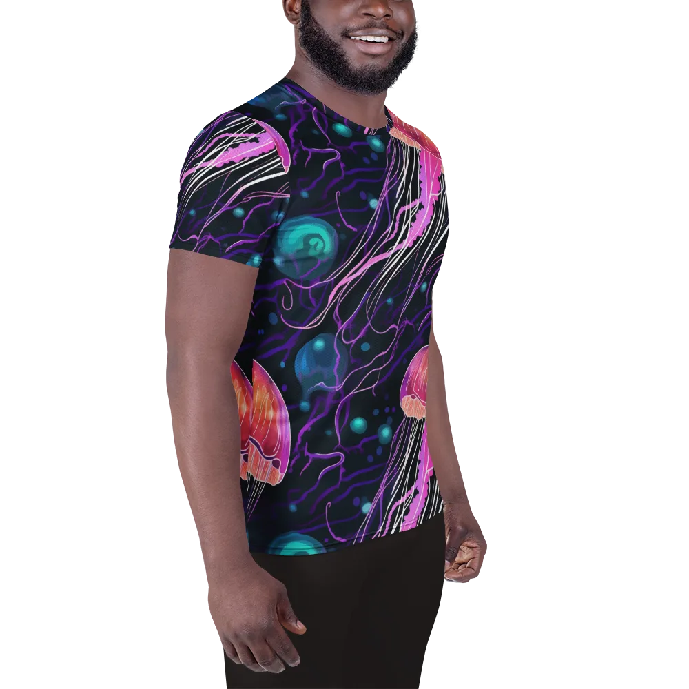 Neon Abyss on Men's Athletic T-Shirt — Right
