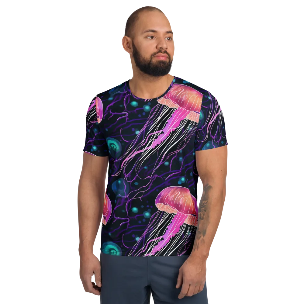 Neon Abyss on Men's Athletic T-Shirt — Front