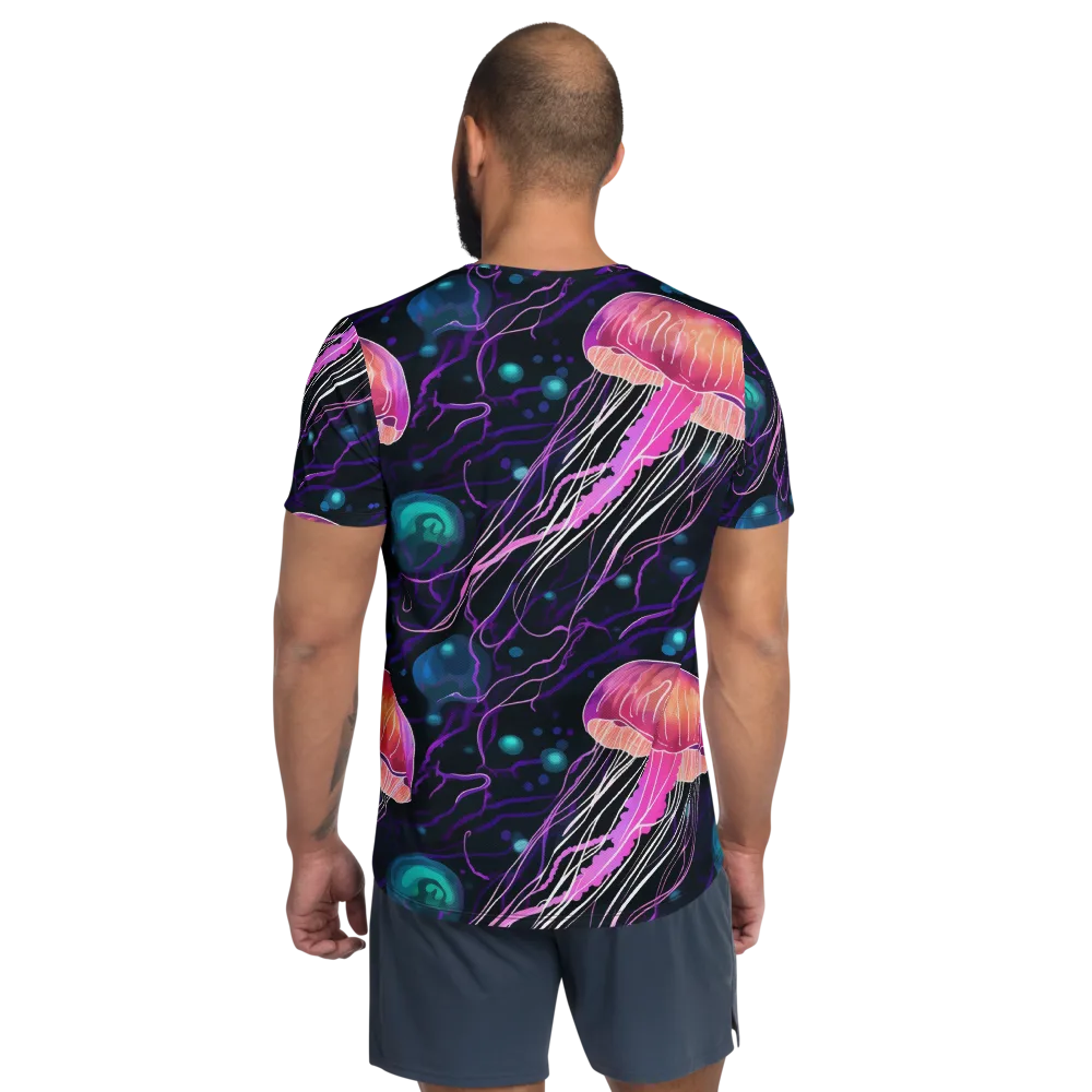 Neon Abyss on Men's Athletic T-Shirt — Back