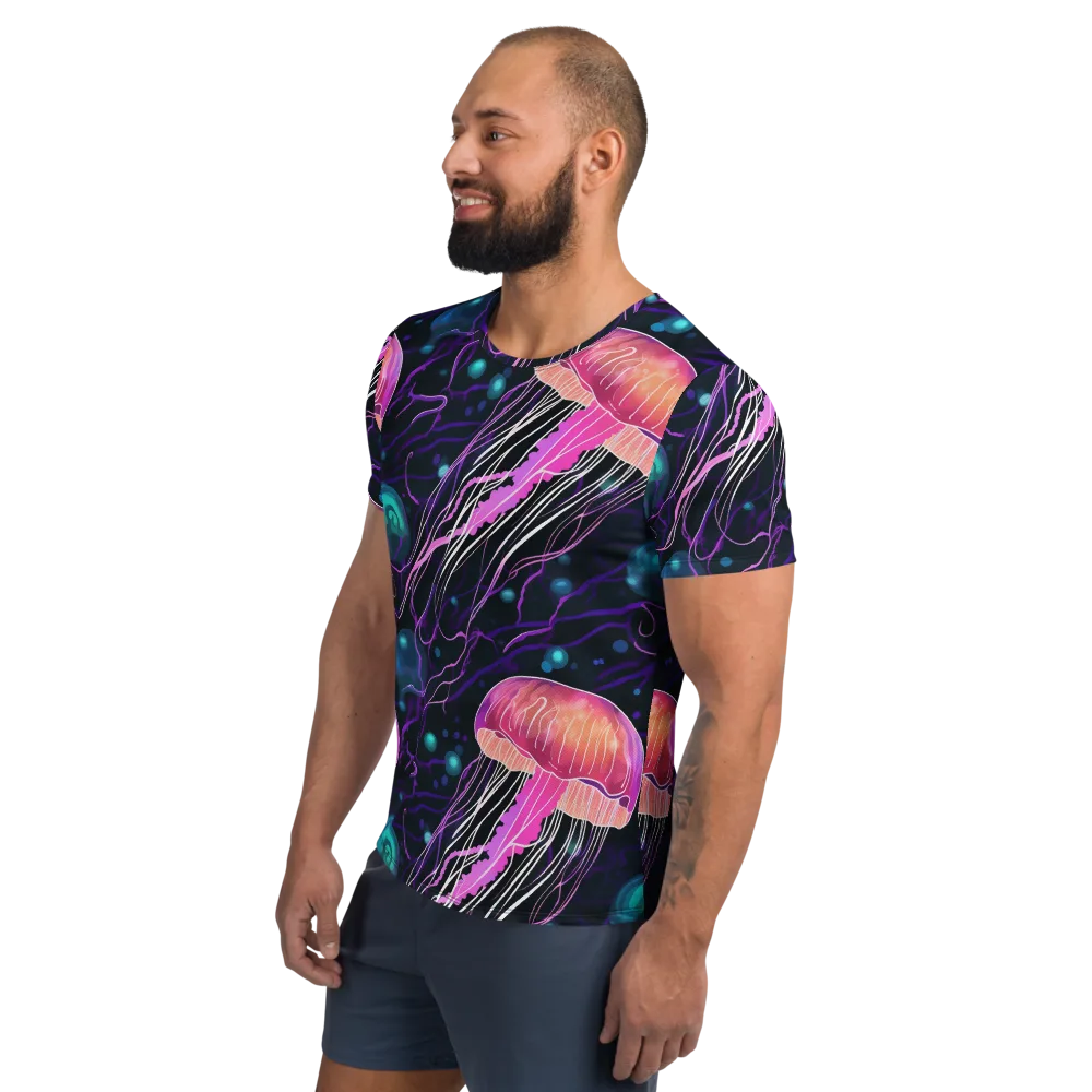 Neon Abyss on Men's Athletic T-Shirt — Left