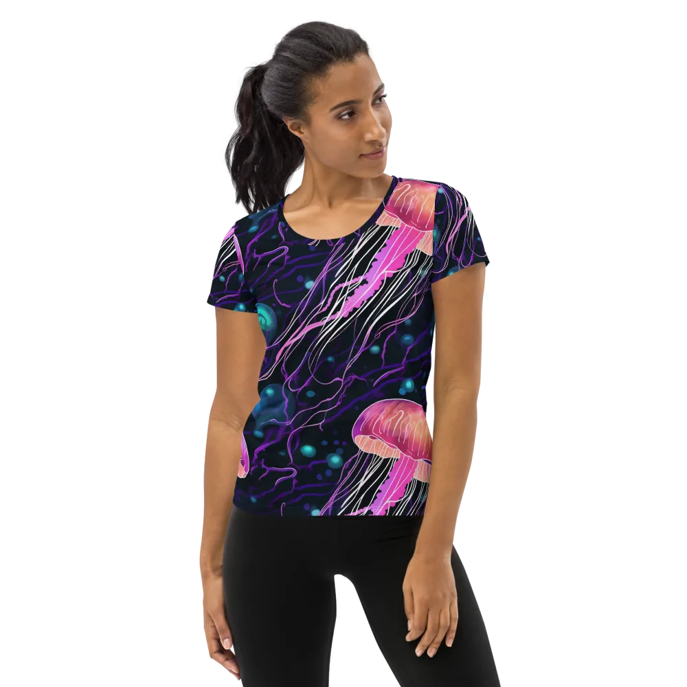 Neon Abyss on Women's Athletic T-Shirt — Front