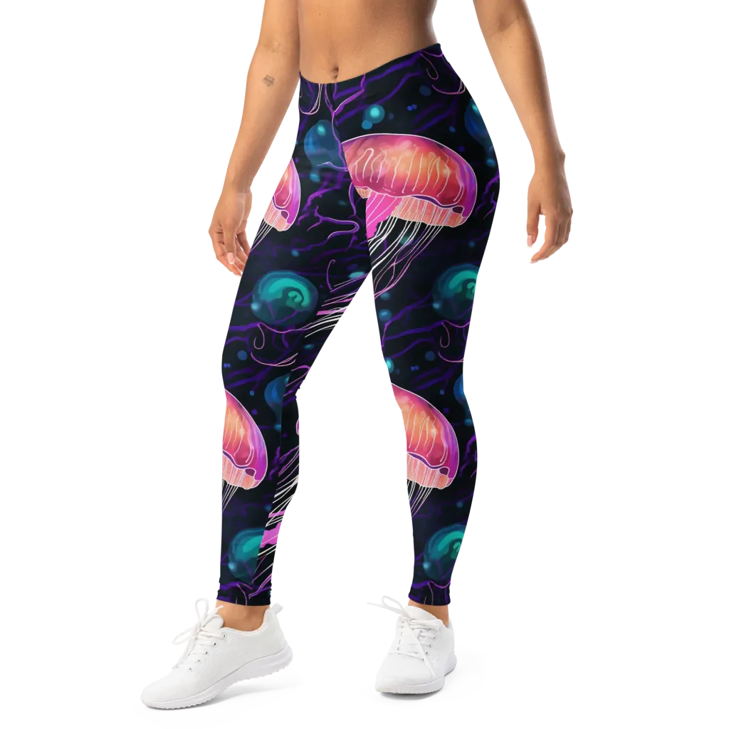 Neon Abyss on Leggings — Left Front