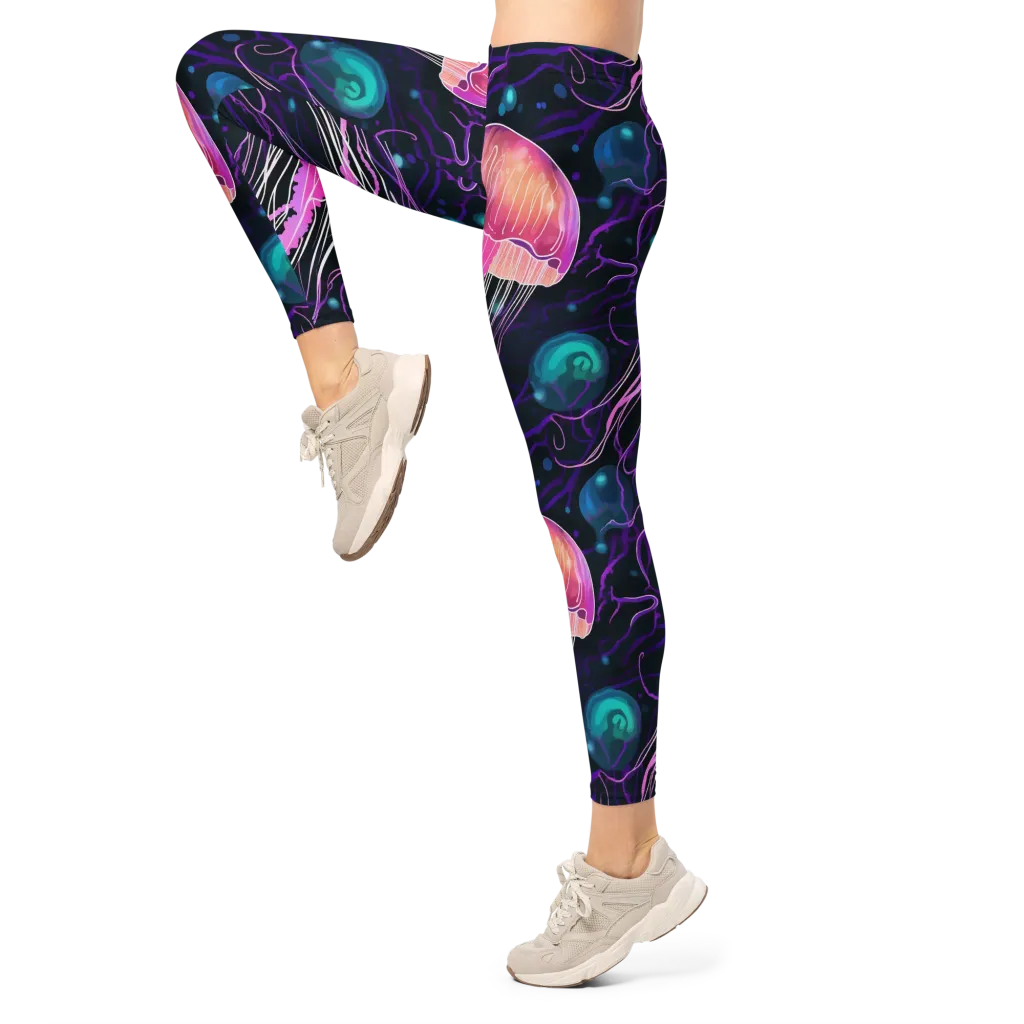 Neon Abyss on Leggings — Left