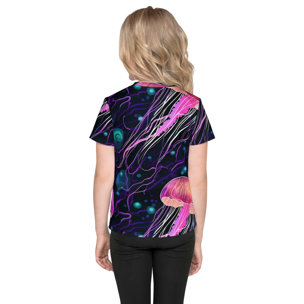 Neon Abyss on Kids Crew Neck T-Shirt — Back