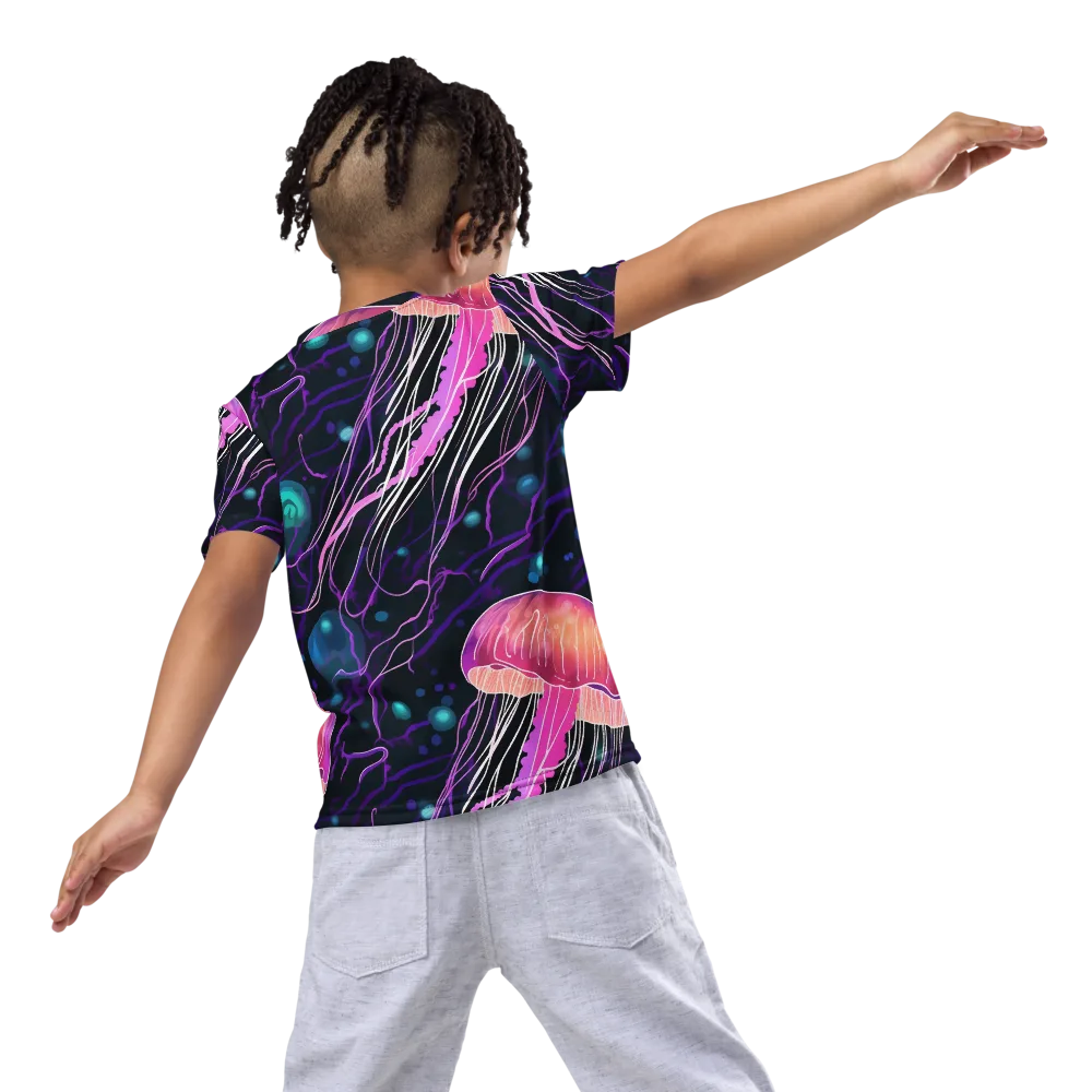Neon Abyss on Kids Crew Neck T-Shirt — Back