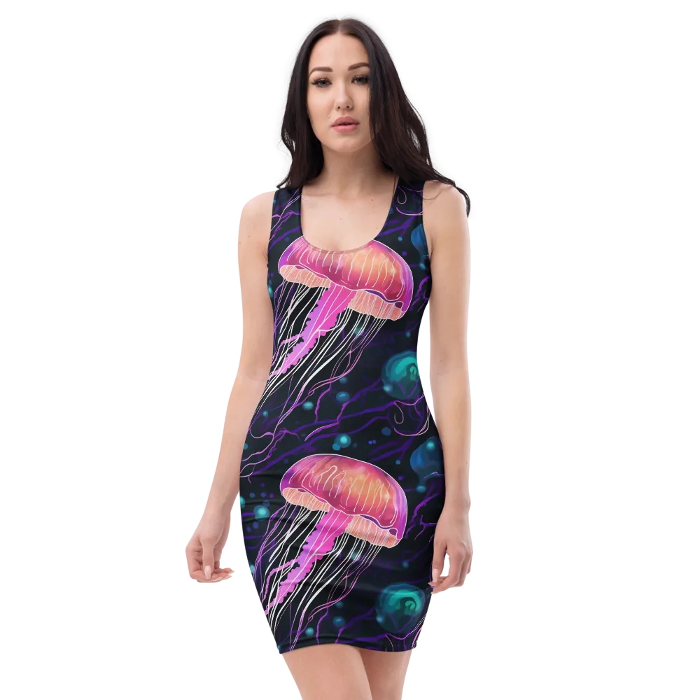 Neon Abyss on Bodycon Dress — Front
