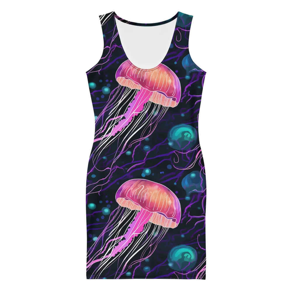 Neon Abyss on Bodycon Dress — Front