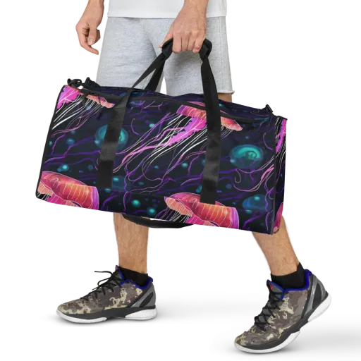 Neon Abyss on a Duffle Bag